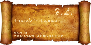 Hrncsár Leander névjegykártya